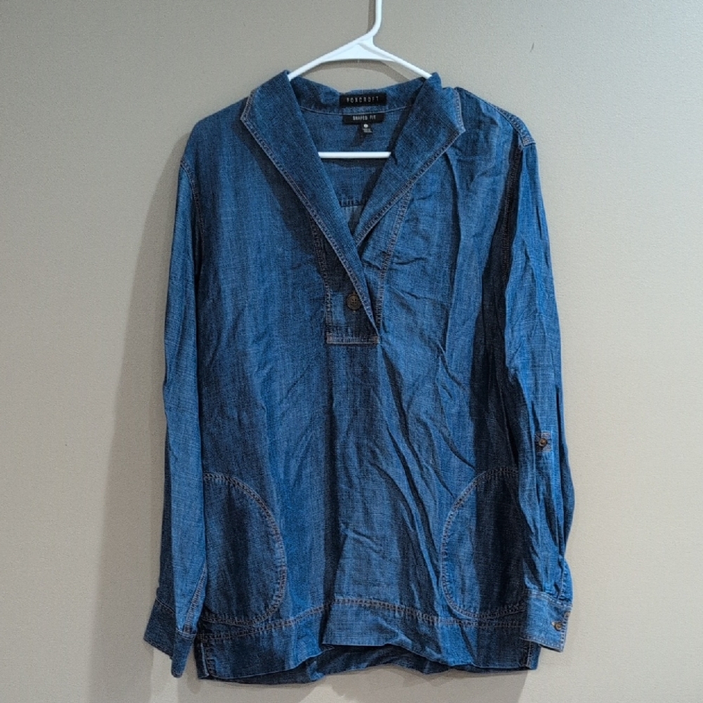 FoxCroft Denim Blue Long Sleeve Shirt/Tunic
